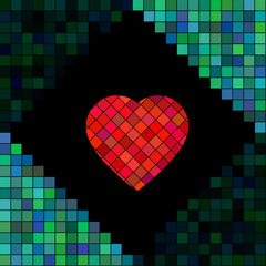 Heart mosaic. Vector illustration.