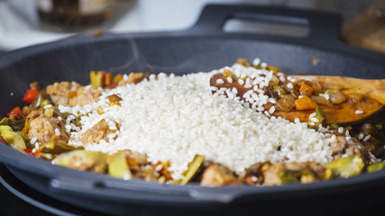 Cooking a Spanish paella