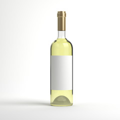 Wine bottle with blank label