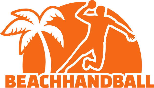 Beachhandball Palm and player