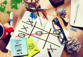 Tic Tac Toe Game Competition XO Win Challecge Concept