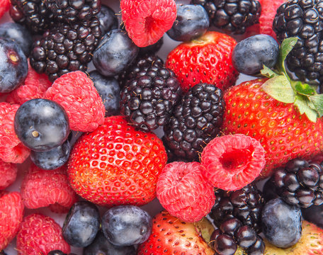 Strawberry, blackberry, blueberry and raspberry 