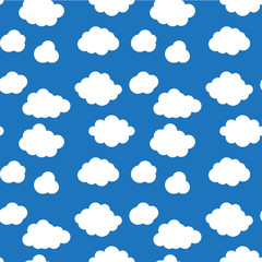 Flat design cloudscapes seamless pattern