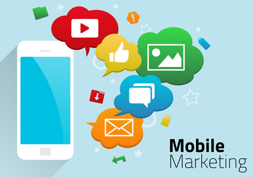 Mobile Marketing Concept with Smart Phone and Icons