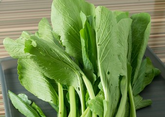 Fresh Organic Chinese Cabbage on A Tray