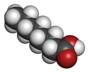 Caprylic (octanoic) acid. Medium-chain fatty acid.
