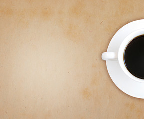 Obraz na płótnie Canvas Hot coffee on blank page