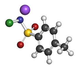 Chloramine-T (tosylchloramide) disinfectant molecule. 