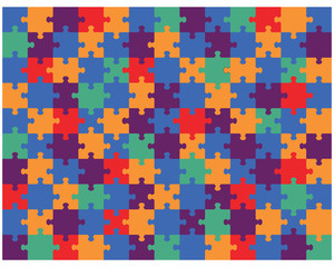 Vector illustration of colorful puzzle 