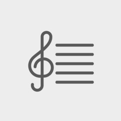 Musical Note thin line icon