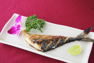Grill Mackarel fish japanese food