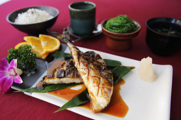 Grill Mackarel fish japanese food