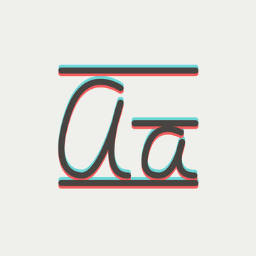 Cursive letter a thin line icon