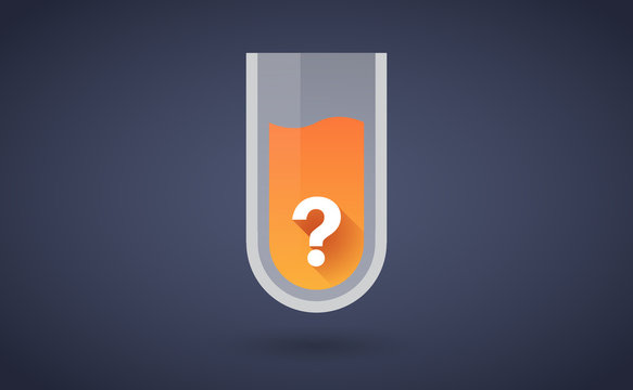 Orange Chemical Test Tube Icon With A Question Sign