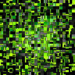 Abstract mosaic in shades of green