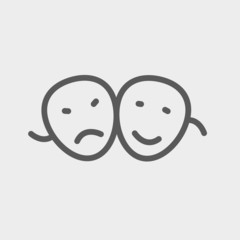 Two mask thin line icon