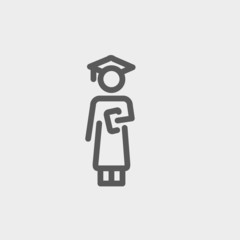 Graduation thin line icon