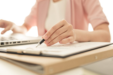 business woman working at office