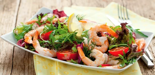 Gordijnen Garnelen Salat  © karepa