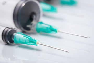 syringe on white background