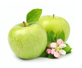 Ripe green apples fruit