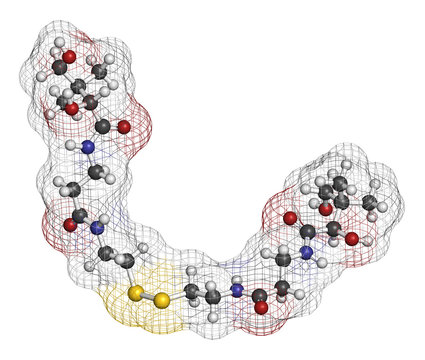 Pantethine (dimeric vitamin B5) molecule.