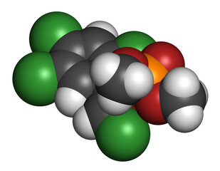 Tetrachlorvinphos organophosphate insecticide molecule