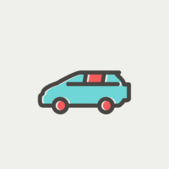 Obraz na płótnie Canvas Minivan thin line icon