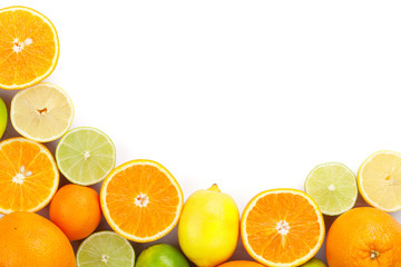 Citrus fruits. Oranges, limes and lemons