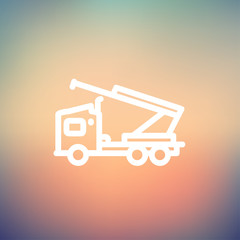 Towing truck thin line icon