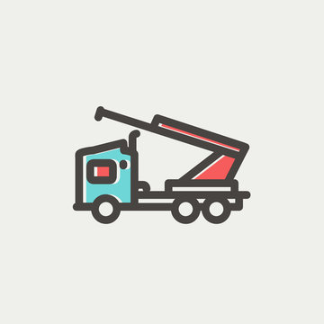 Towing truck thin line icon