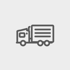 Delivery truck thin line icon