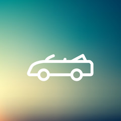 Convertible car thin line icon