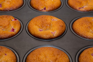 Muffin with strawberries