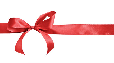 Red satin gift bow