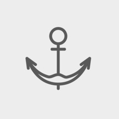 Anchor thin line icon