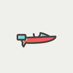 Motorboat thin line icon