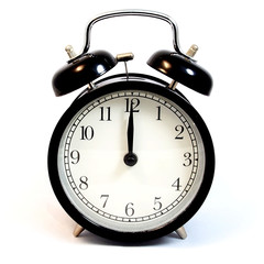 Alarm clock over white