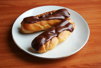 éclairs with chocolate