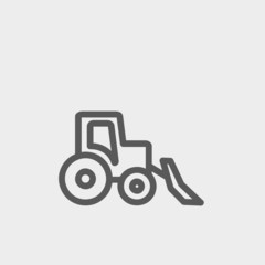 Bulldozer thin line icon