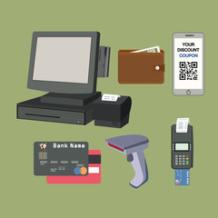 Payment flat icon set 