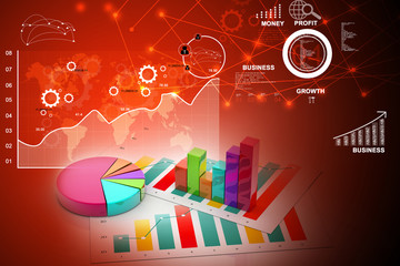 Business graph with chart