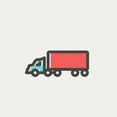 Fototapeta premium Delivery truck thin line icon