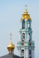 Fototapeta na wymiar Belfry of the Trinity Lavra of St. Sergius