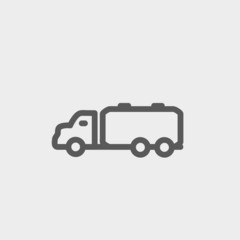 Truck liquid cargo thin line icon