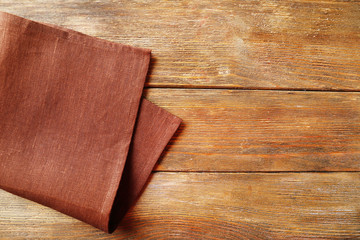 Napkin on wooden table
