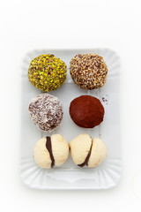 different types of Italian truffle cookies & cookies Baci di Dam