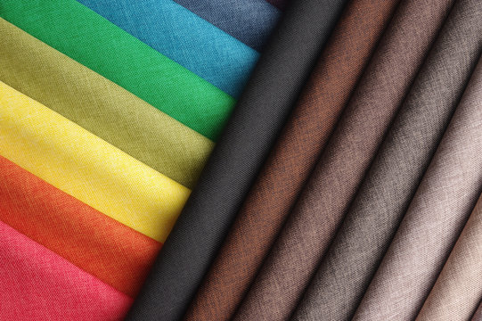 Fototapeta Heap of cloth fabrics.