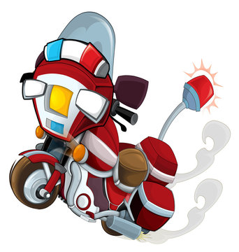 Cartoon motorcycle - illustration for the children