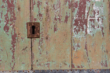 Close up of rustic old door
